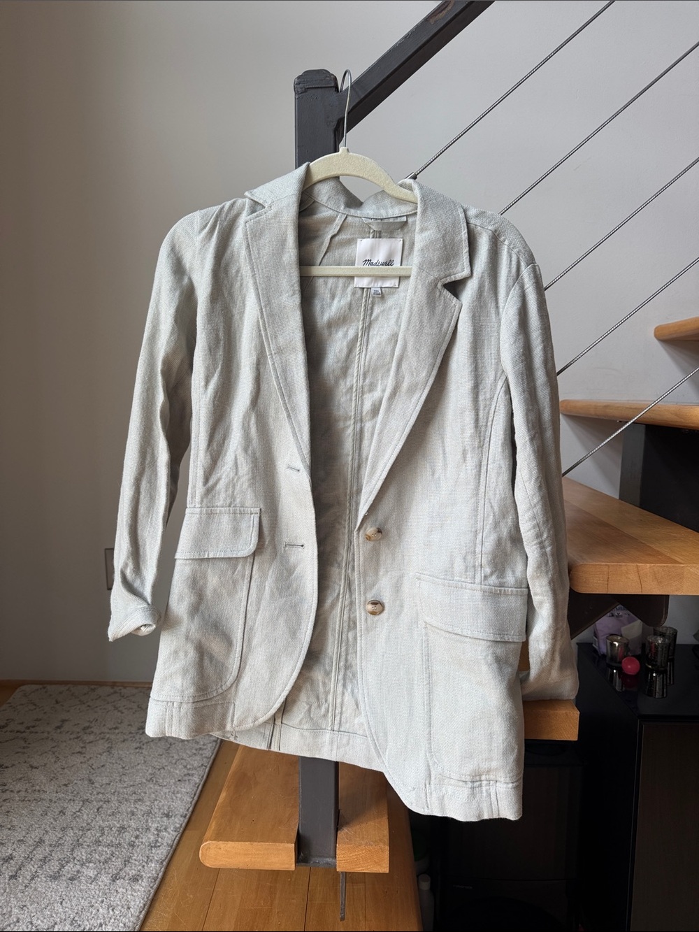 Light mint green Women's Linen blend Blazer Jacket